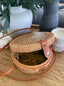 Round Woven Bag - Natural Weave