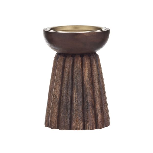 Pillar Candle Holder - Chestnut