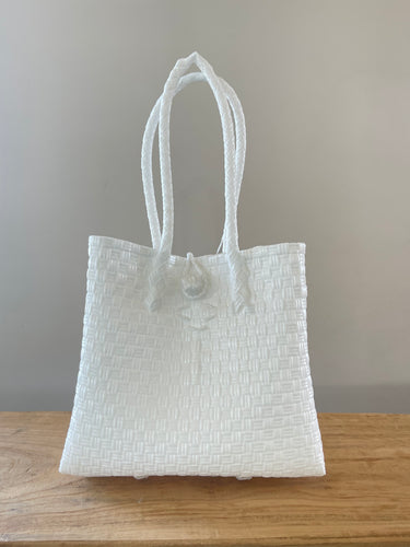 Hand Woven Tote Bag M - White