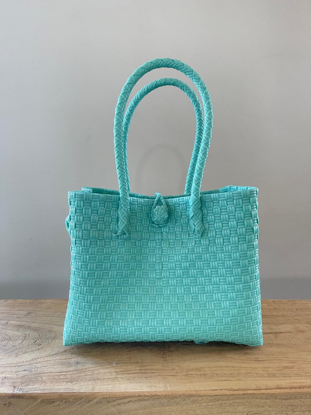 Hand Woven Tote Bag M - Mint