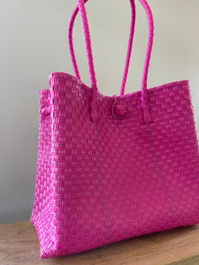 Hand Woven Tote Bag XXL - Hot Pink