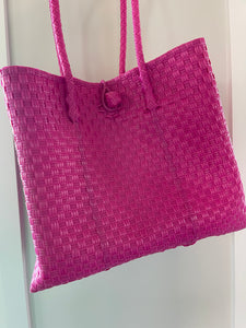 Hand Woven Tote Bag XXL - Hot Pink