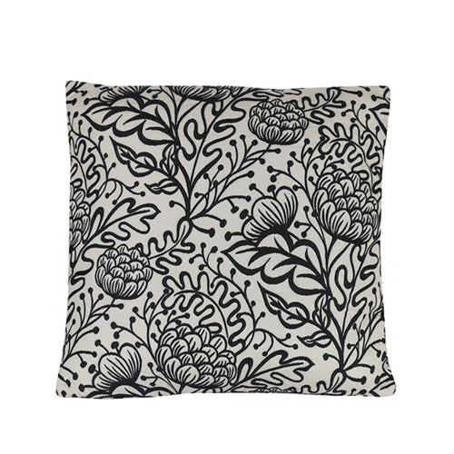 Floral Black Cushion