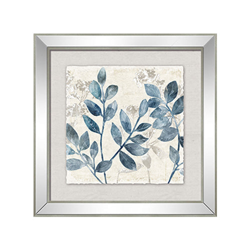 Blue Leaf Mirror Print Right
