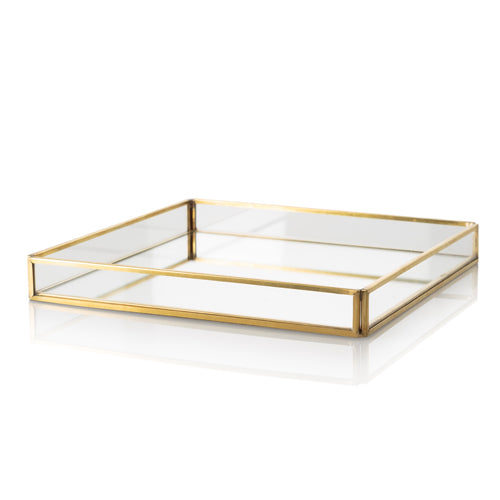 Gold Glass Mirror Tray