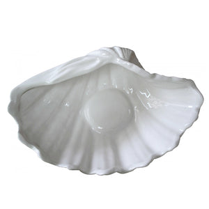 White Ceramic Clam Shell