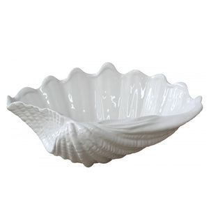 White Ceramic Clam Shell