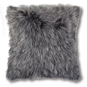 Kashmir Charcoal Faux Fur Cushion