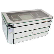 Glass Mirror Jewellery Box Rounded