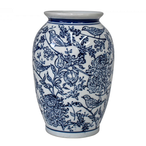 Blue Bird Detailed Vase