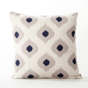 Natural Navy Geometric Cushion Cover