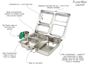 PlanetBox Launch Stainless Steel Bento Lunchbox