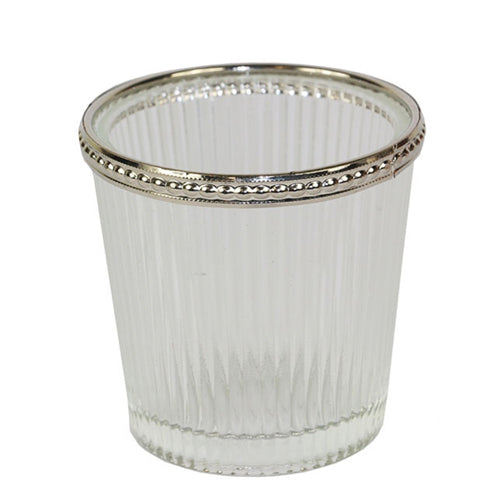 Silver Glass Candle Votive