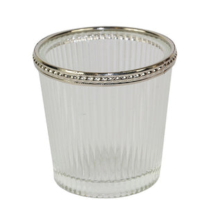 Silver Glass Candle Votive