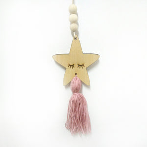 Sleepy Eyes Wood Tassel