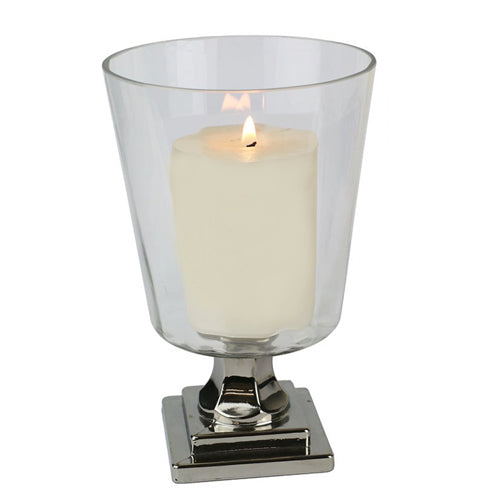 Vase on Silver Stand Wide