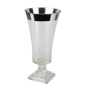 Silver Band Glass Vase