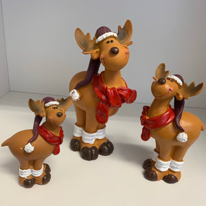 Reindeer with Scarf and Hat