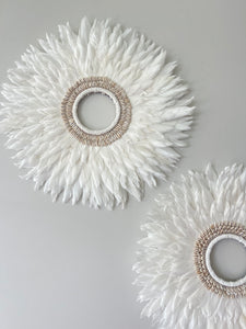 White Feather and Shell Wall Decor