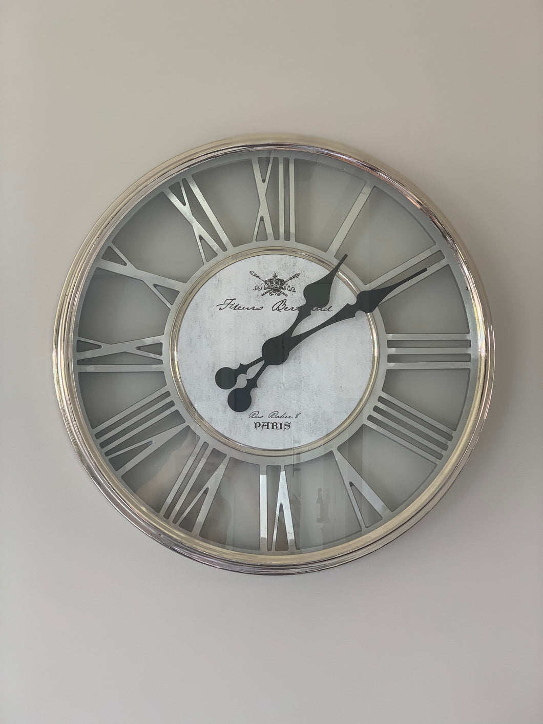 Silver Wall Clock